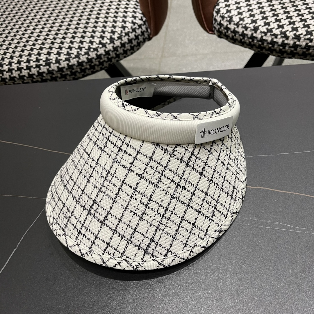  蒙口moncler防晒帽女夏防紫外线遮阳帽韩版休闲百搭大檐遮
脸空顶帽可扎马尾