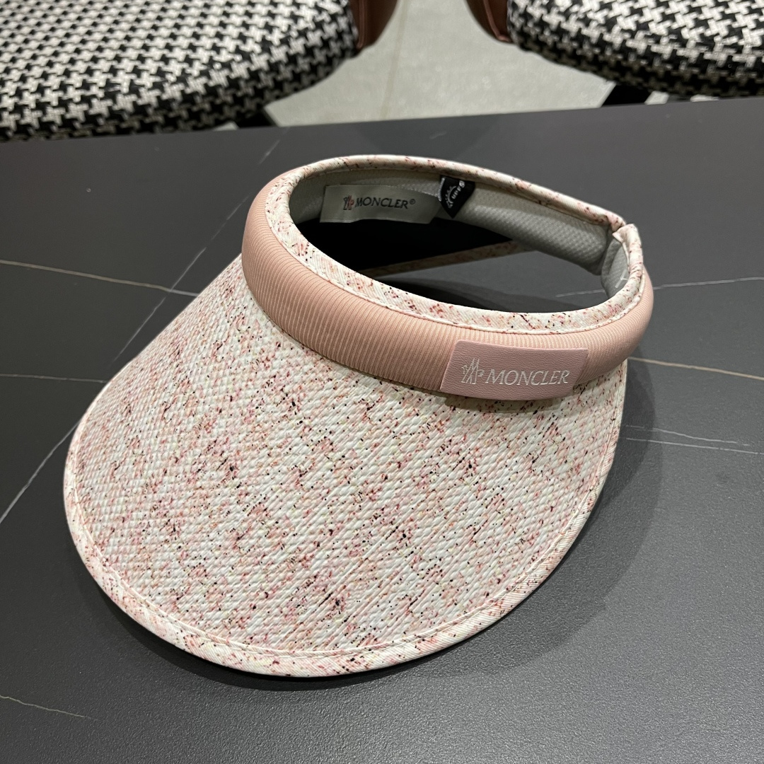  蒙口moncler防晒帽女夏防紫外线遮阳帽韩版休闲百搭大檐遮
脸空顶帽可扎马尾