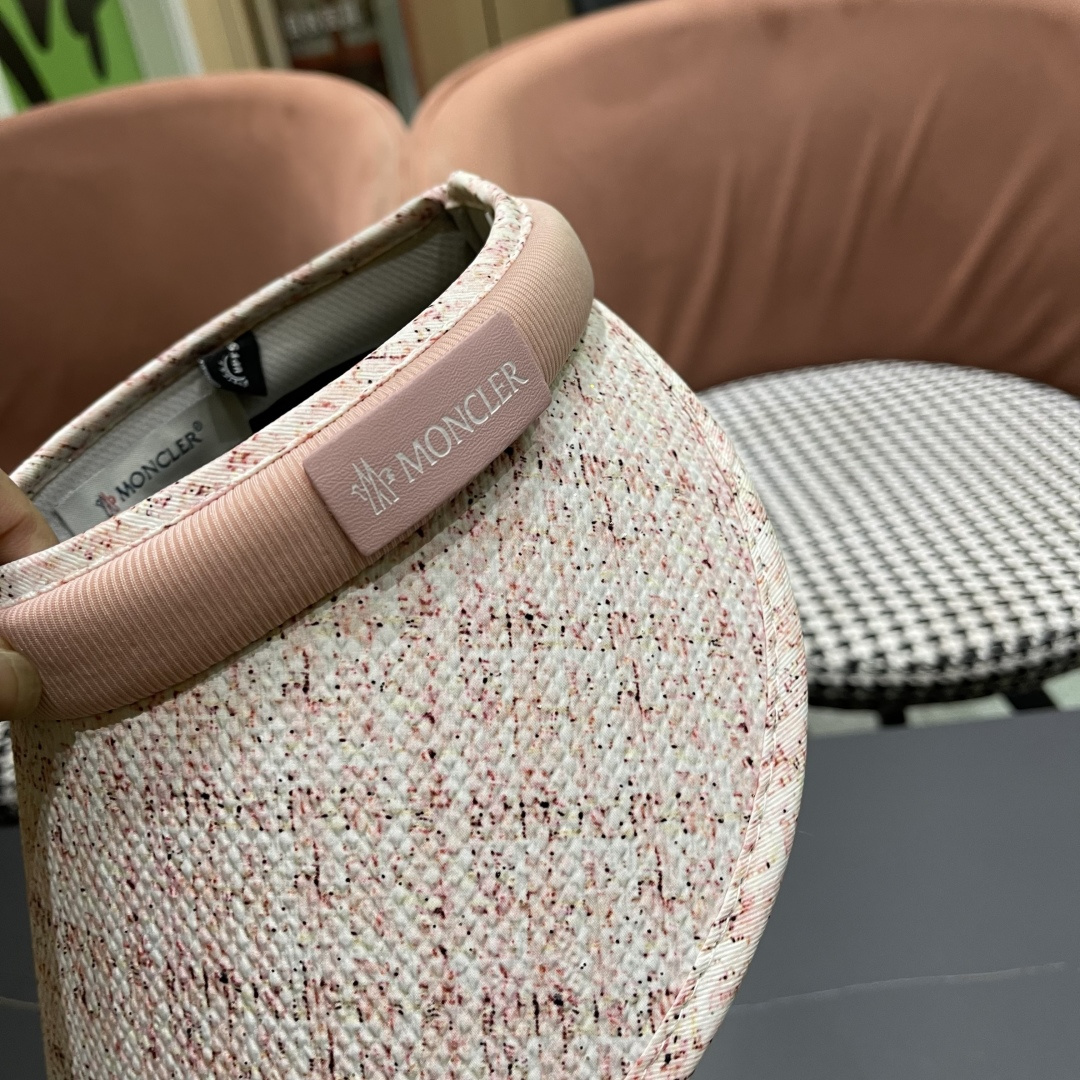  蒙口moncler防晒帽女夏防紫外线遮阳帽韩版休闲百搭大檐遮
脸空顶帽可扎马尾