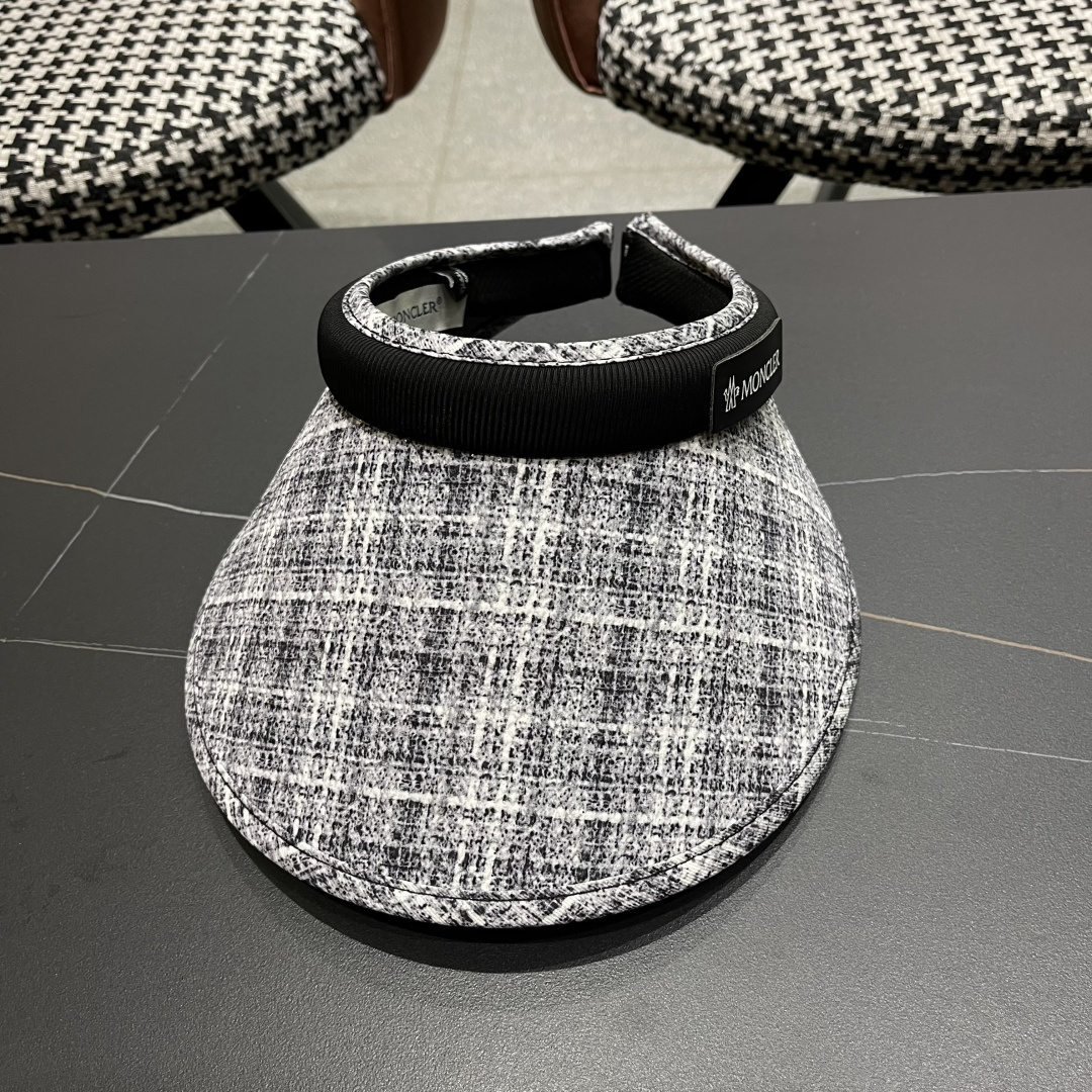  蒙口moncler防晒帽女夏防紫外线遮阳帽韩版休闲百搭大檐遮
脸空顶帽可扎马尾