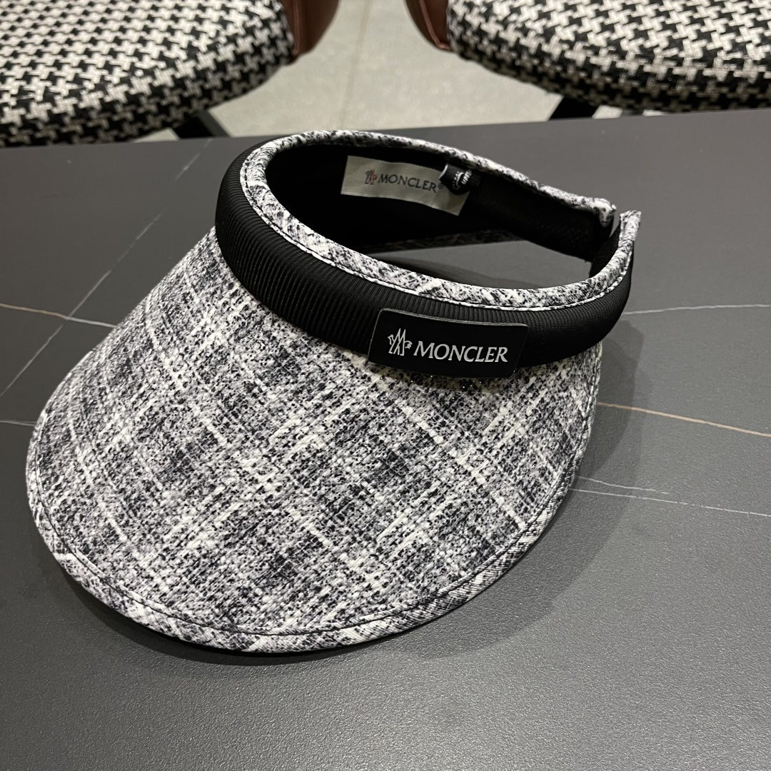  蒙口moncler防晒帽女夏防紫外线遮阳帽韩版休闲百搭大檐遮
脸空顶帽可扎马尾