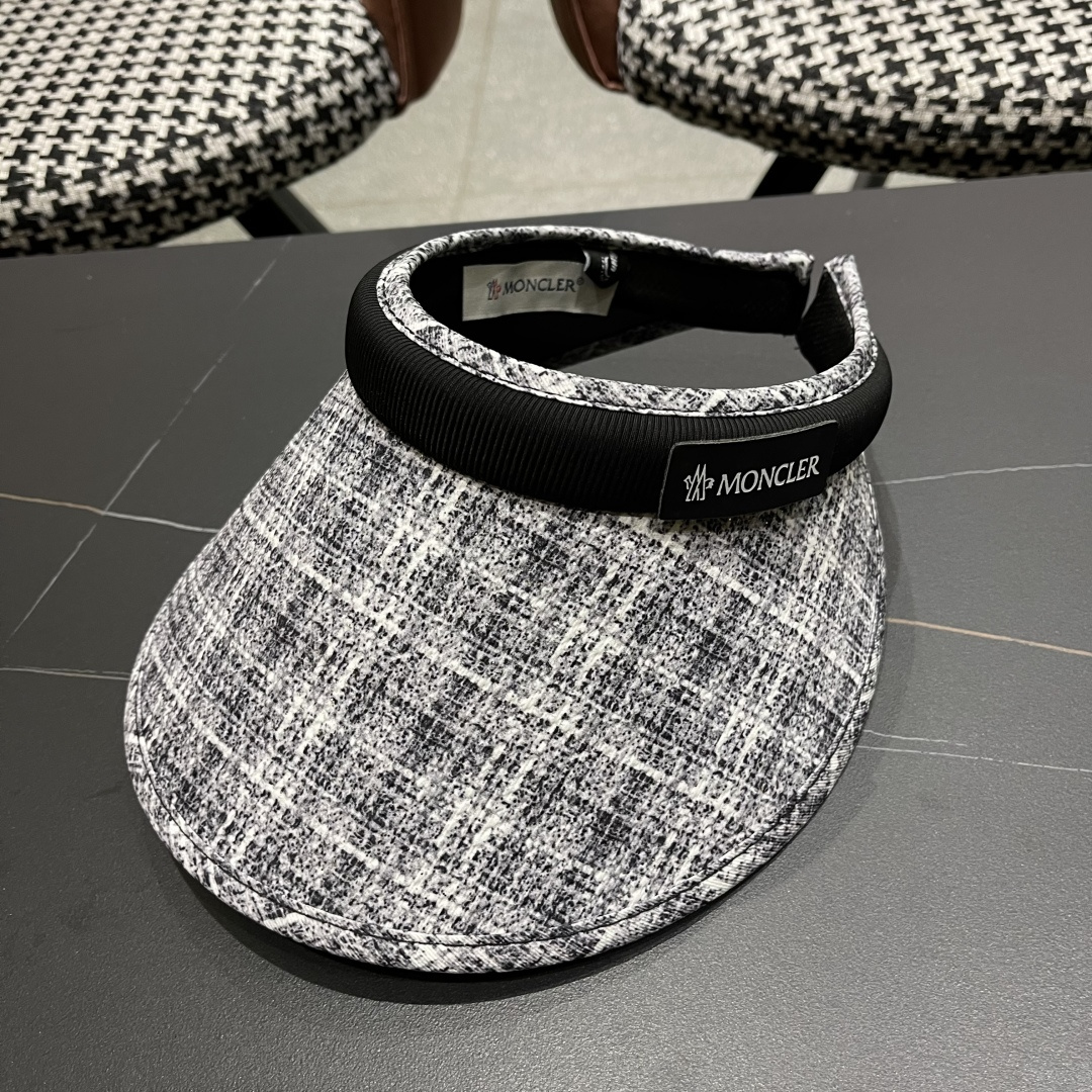  蒙口moncler防晒帽女夏防紫外线遮阳帽韩版休闲百搭大檐遮
脸空顶帽可扎马尾