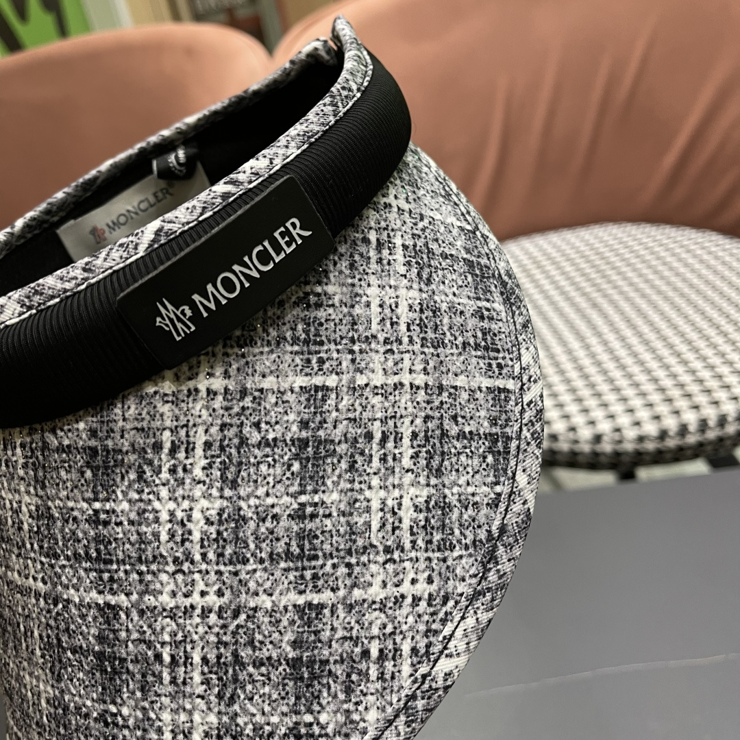  蒙口moncler防晒帽女夏防紫外线遮阳帽韩版休闲百搭大檐遮
脸空顶帽可扎马尾