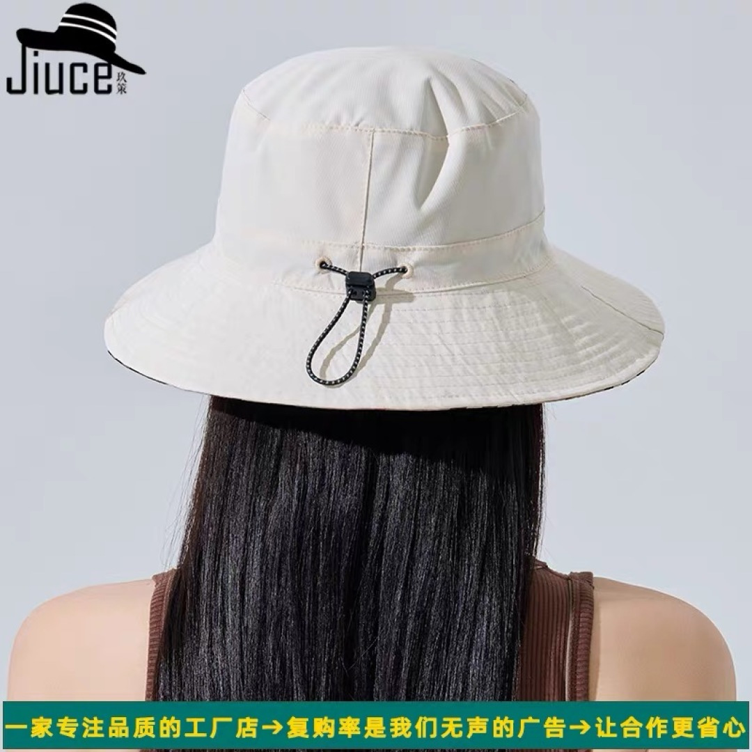  Chanel香奈儿中性款洋气百搭休闲双面渔夫帽子男女通用透气大头适
合户外防晒帽盆帽