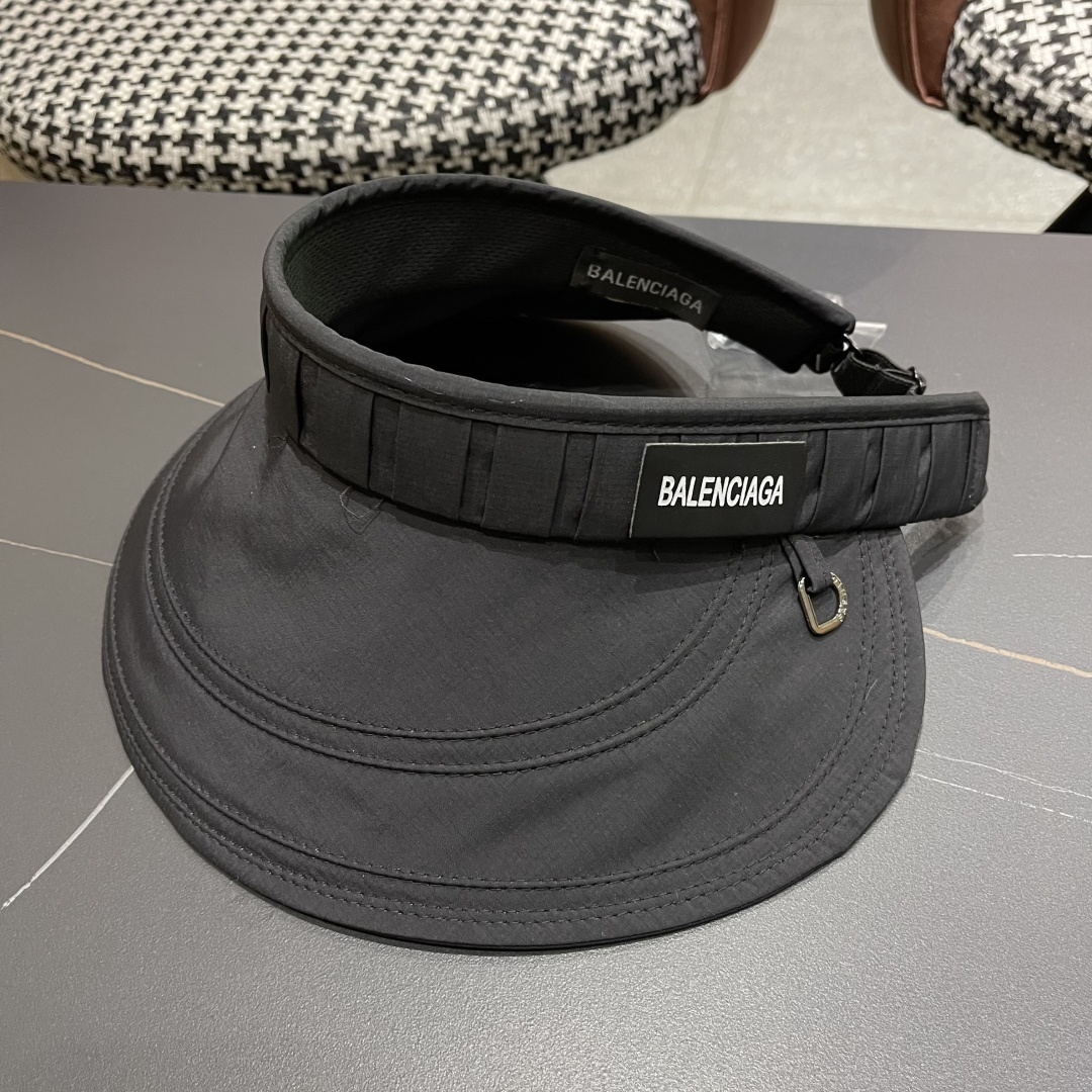  Balenclaga巴黎世家2025韩版时尚褶皱空顶帽女春夏季日系大檐遮
阳防晒可折叠太阳帽