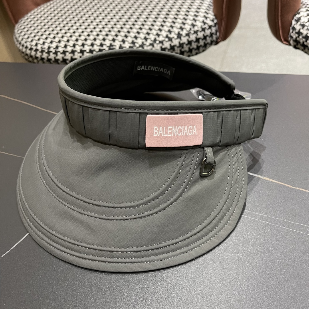  Balenclaga巴黎世家2025韩版时尚褶皱空顶帽女春夏季日系大檐遮
阳防晒可折叠太阳帽