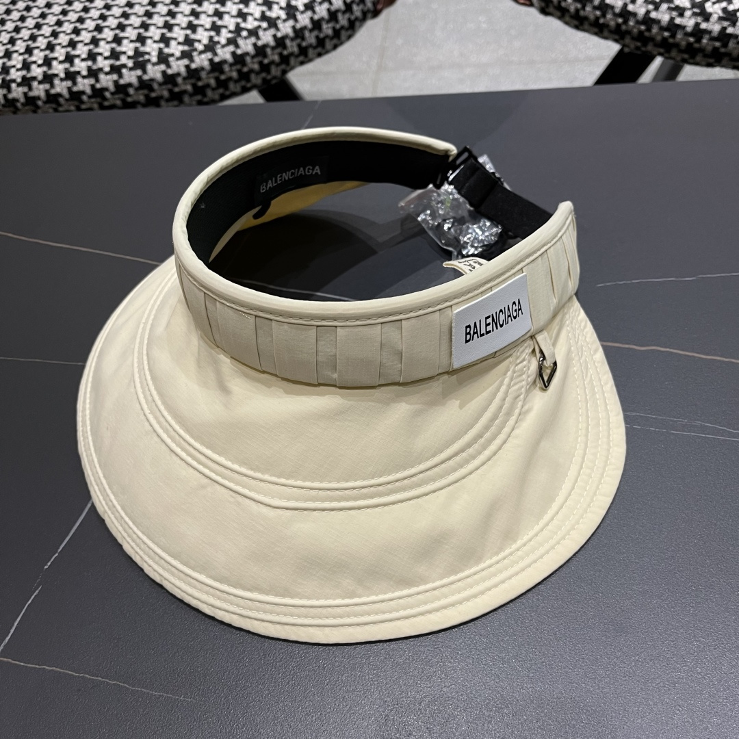  Balenclaga巴黎世家2025韩版时尚褶皱空顶帽女春夏季日系大檐遮
阳防晒可折叠太阳帽