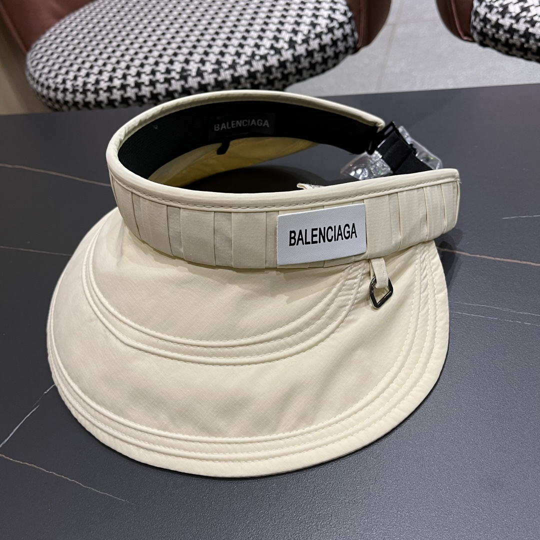 Balenclaga巴黎世家2025韩版时尚褶皱空顶帽女春夏季日系大檐遮
阳防晒可折叠太阳帽