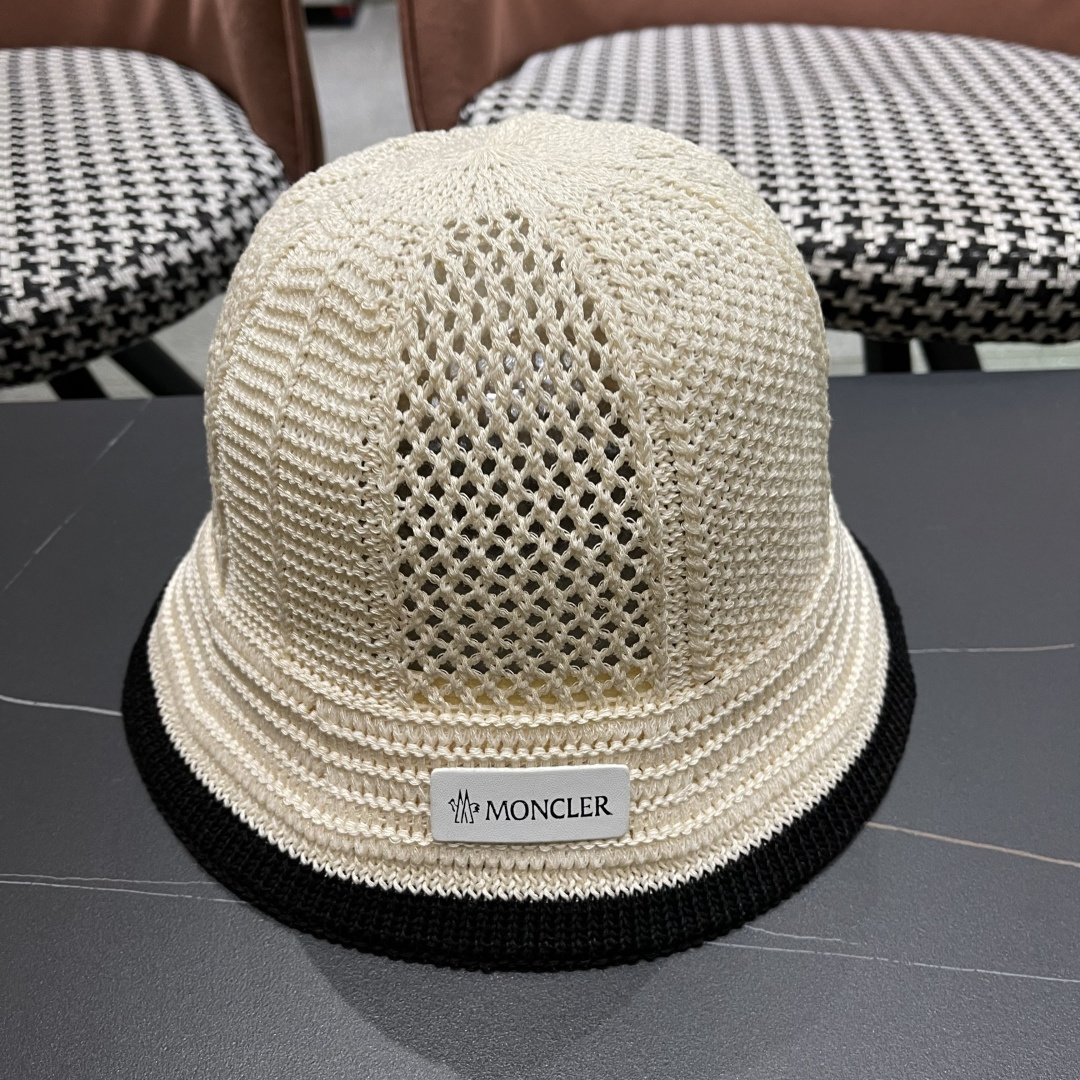  蒙口MONCLER韩版镂空渔夫帽子女春夏季防晒帽镂空透气品
脸小遮阳帽盆帽编织帽