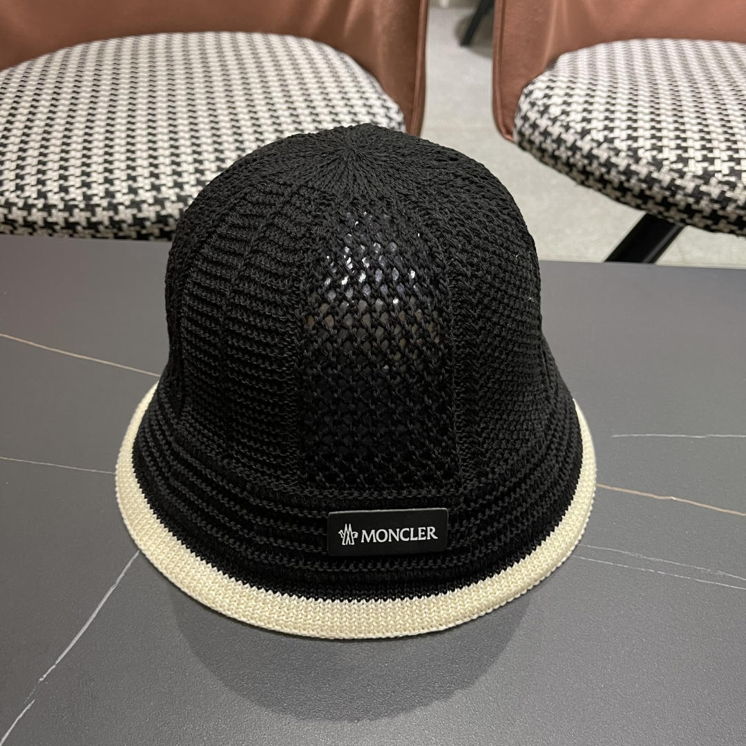  蒙口MONCLER韩版镂空渔夫帽子女春夏季防晒帽镂空透气品
脸小遮阳帽盆帽编织帽