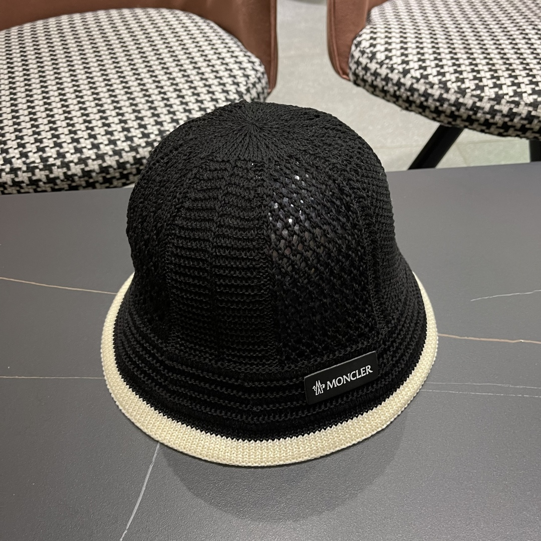  蒙口MONCLER韩版镂空渔夫帽子女春夏季防晒帽镂空透气品
脸小遮阳帽盆帽编织帽
