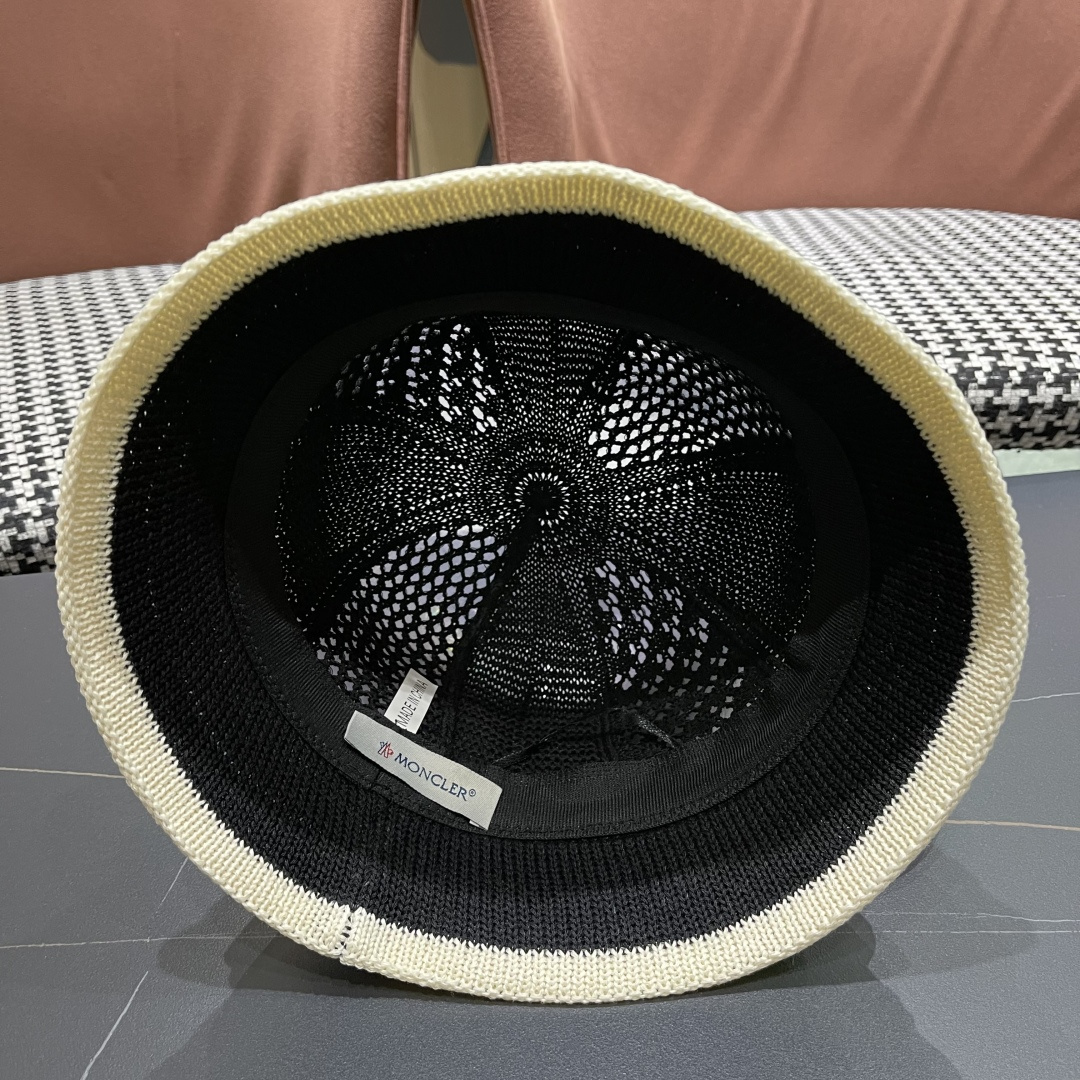  蒙口MONCLER韩版镂空渔夫帽子女春夏季防晒帽镂空透气品
脸小遮阳帽盆帽编织帽