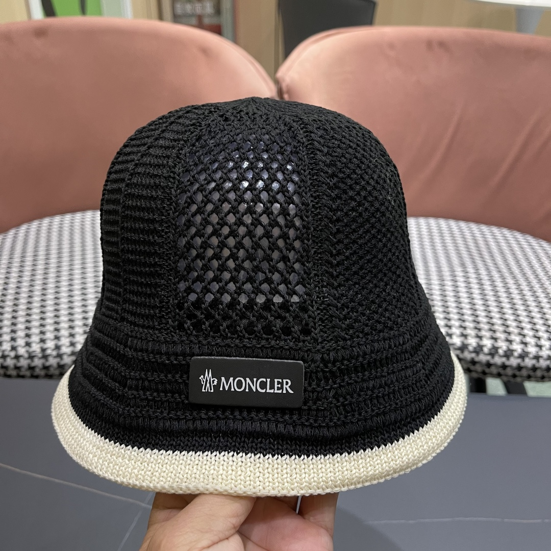  蒙口MONCLER韩版镂空渔夫帽子女春夏季防晒帽镂空透气品
脸小遮阳帽盆帽编织帽