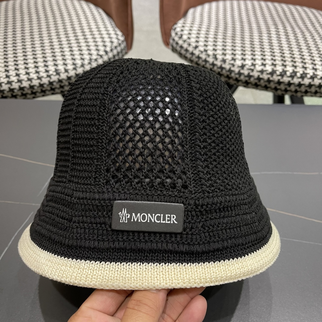  蒙口MONCLER韩版镂空渔夫帽子女春夏季防晒帽镂空透气品
脸小遮阳帽盆帽编织帽