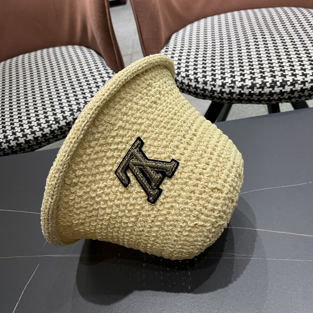  lv路易威登新款钩织卷边渔夫帽子女夏季时尚优雅百搭洋气出
街盆帽透气舒适帽