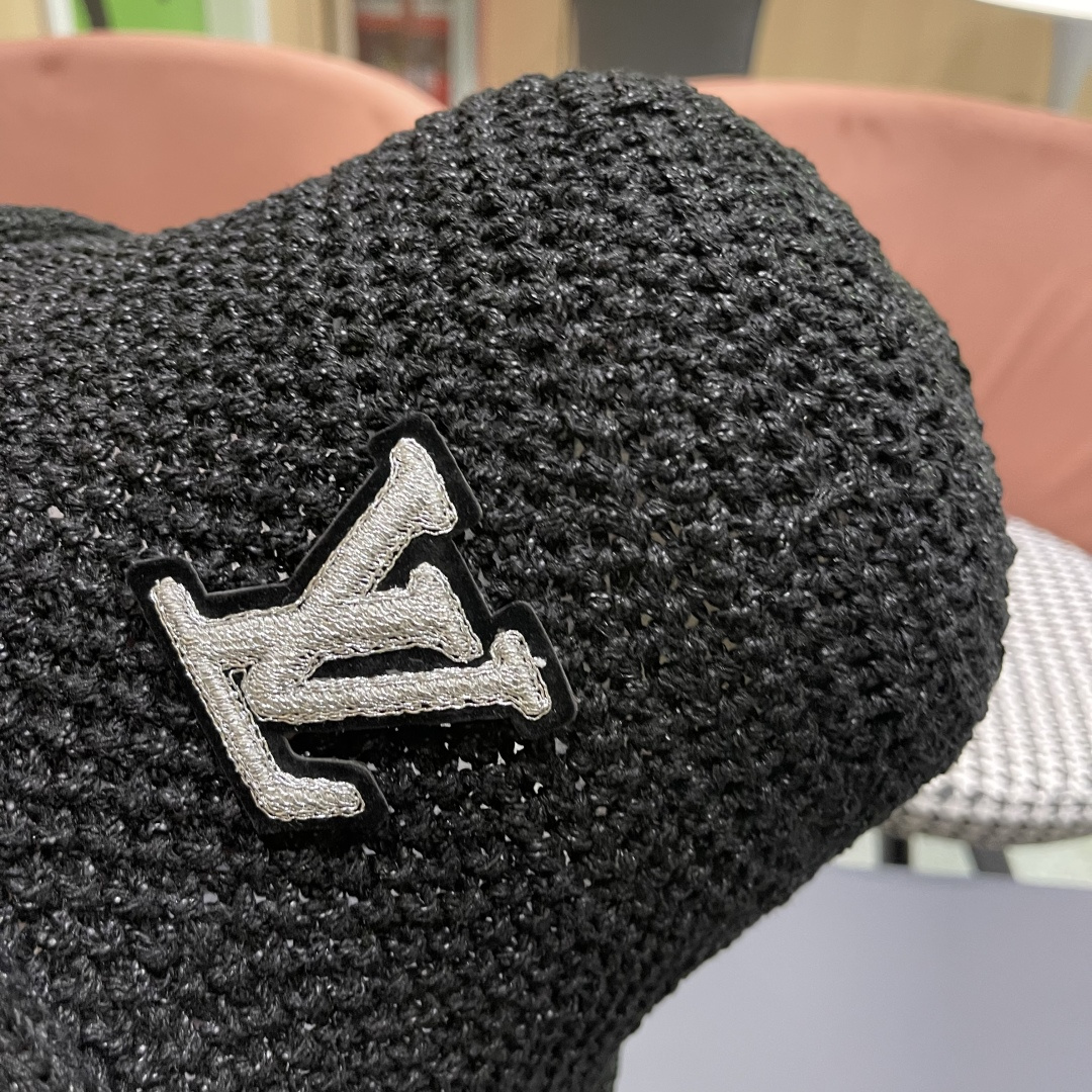  lv路易威登新款钩织卷边渔夫帽子女夏季时尚优雅百搭洋气出
街盆帽透气舒适帽