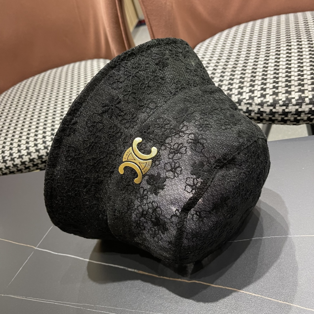 【CELINE赛琳】韩版蕾丝薄款平顶渔夫帽子女夏季时
尚镂空透气遞脸防晒帽日系盆帽