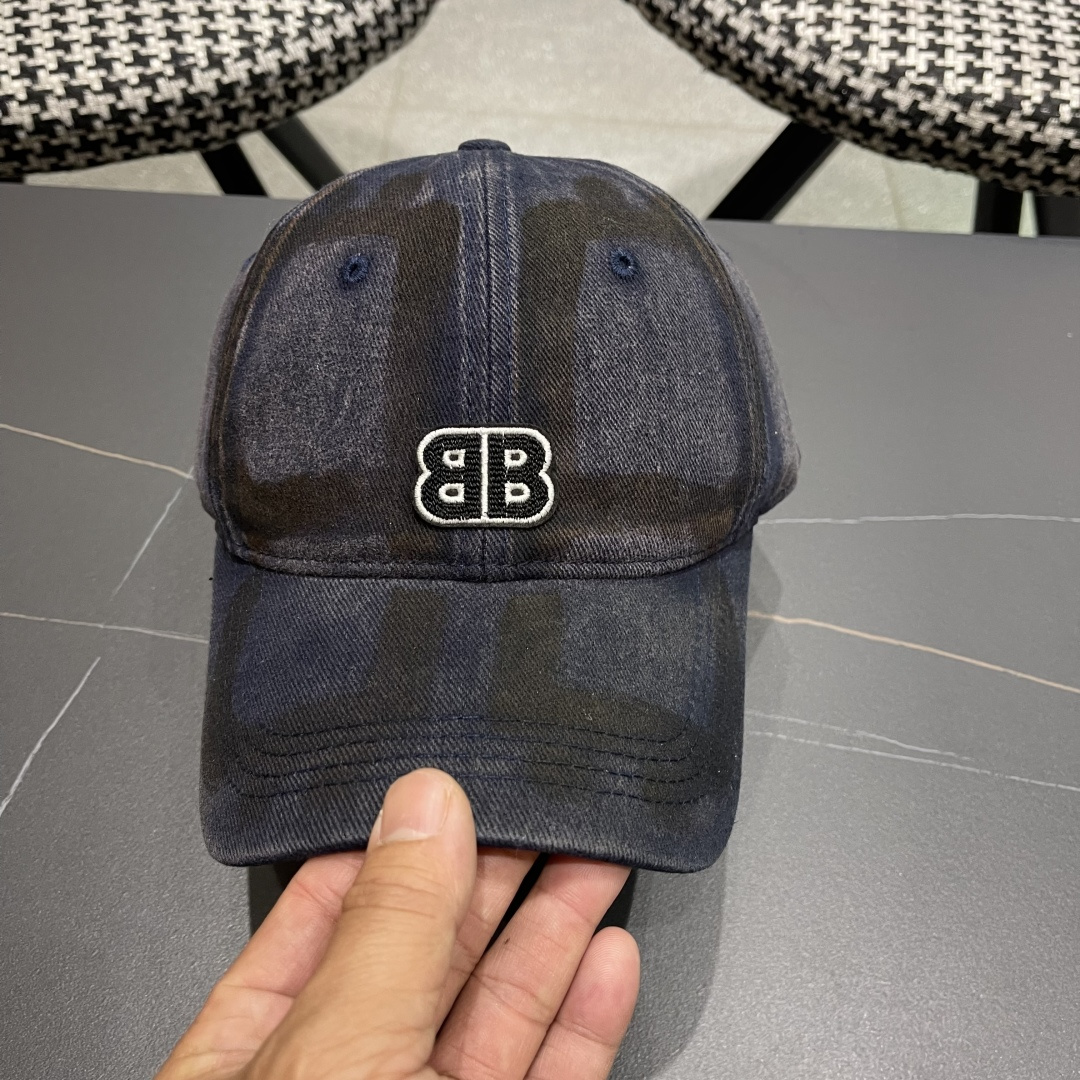  Balenclaga巴黎世家小众涂鸦双B水洗牛仔深顶棒球帽女
显脸小宽檐大头围嘻哈鸭舌帽