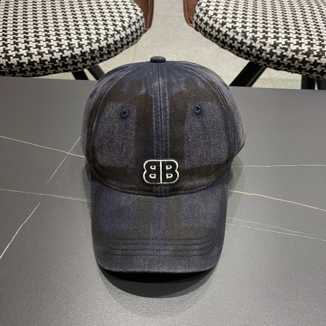  Balenclaga巴黎世家小众涂鸦双B水洗牛仔深顶棒球帽女
显脸小宽檐大头围嘻哈鸭舌帽