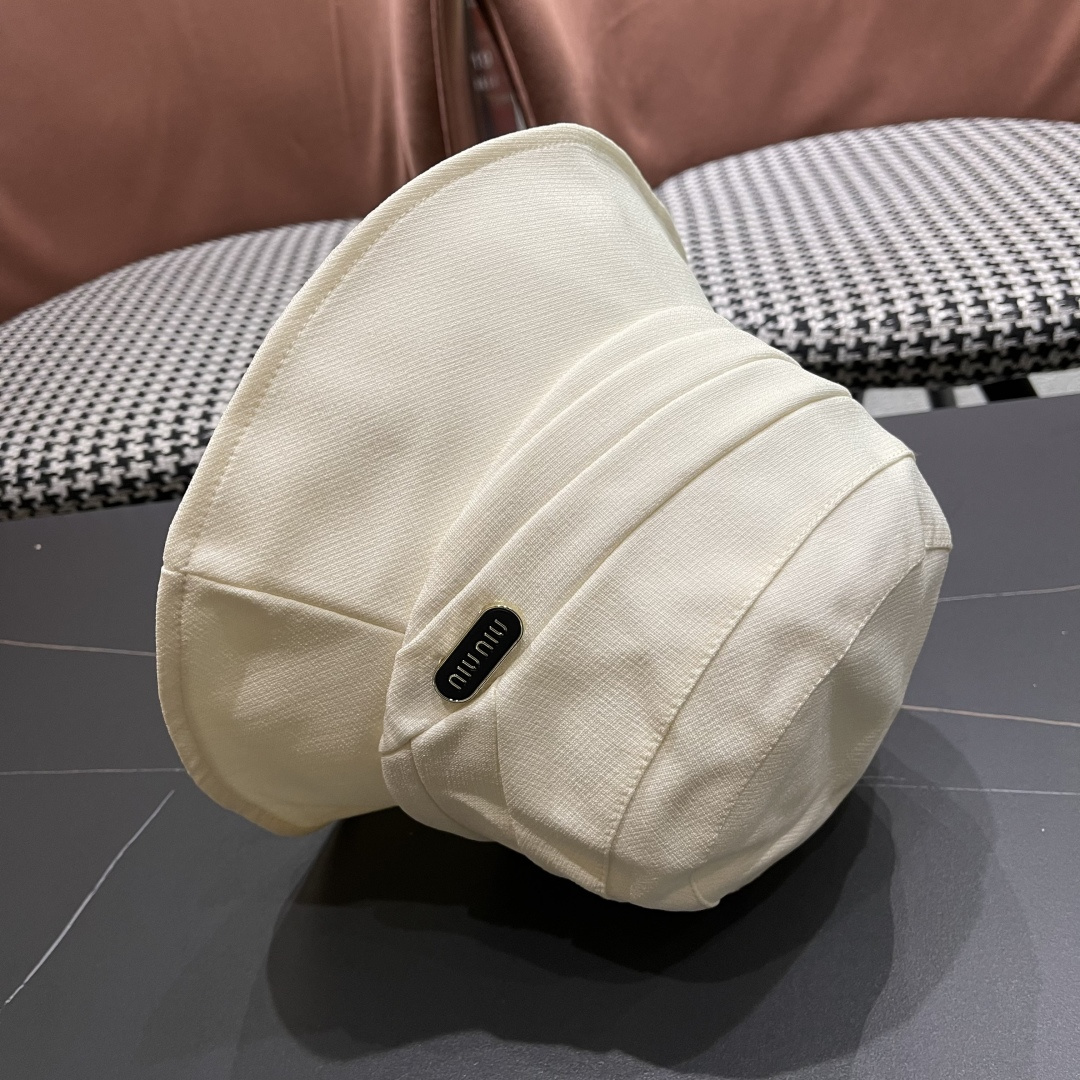  谬谬miumiu日系休闲百搭渔夫帽防紫外线宽檐遮脸网红盆帽大
头国品脸小水桶帽
