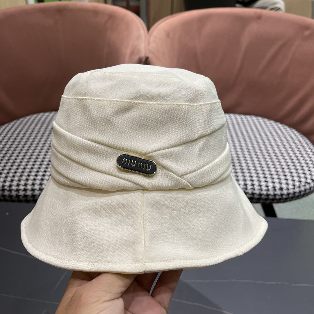  谬谬miumiu日系休闲百搭渔夫帽防紫外线宽檐遮脸网红盆帽大
头国品脸小水桶帽
