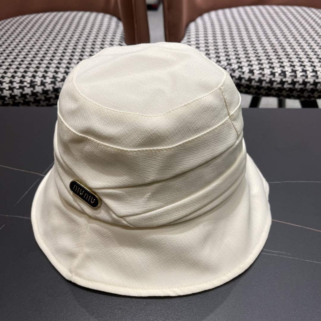  谬谬miumiu日系休闲百搭渔夫帽防紫外线宽檐遮脸网红盆帽大
头国品脸小水桶帽
