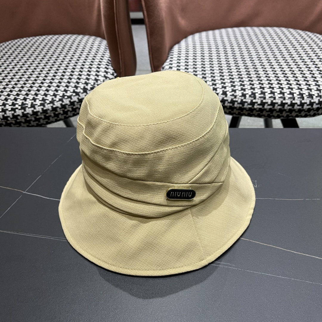  谬谬miumiu日系休闲百搭渔夫帽防紫外线宽檐遮脸网红盆帽大
头国品脸小水桶帽