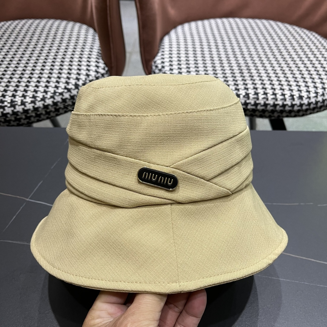  谬谬miumiu日系休闲百搭渔夫帽防紫外线宽檐遮脸网红盆帽大
头国品脸小水桶帽