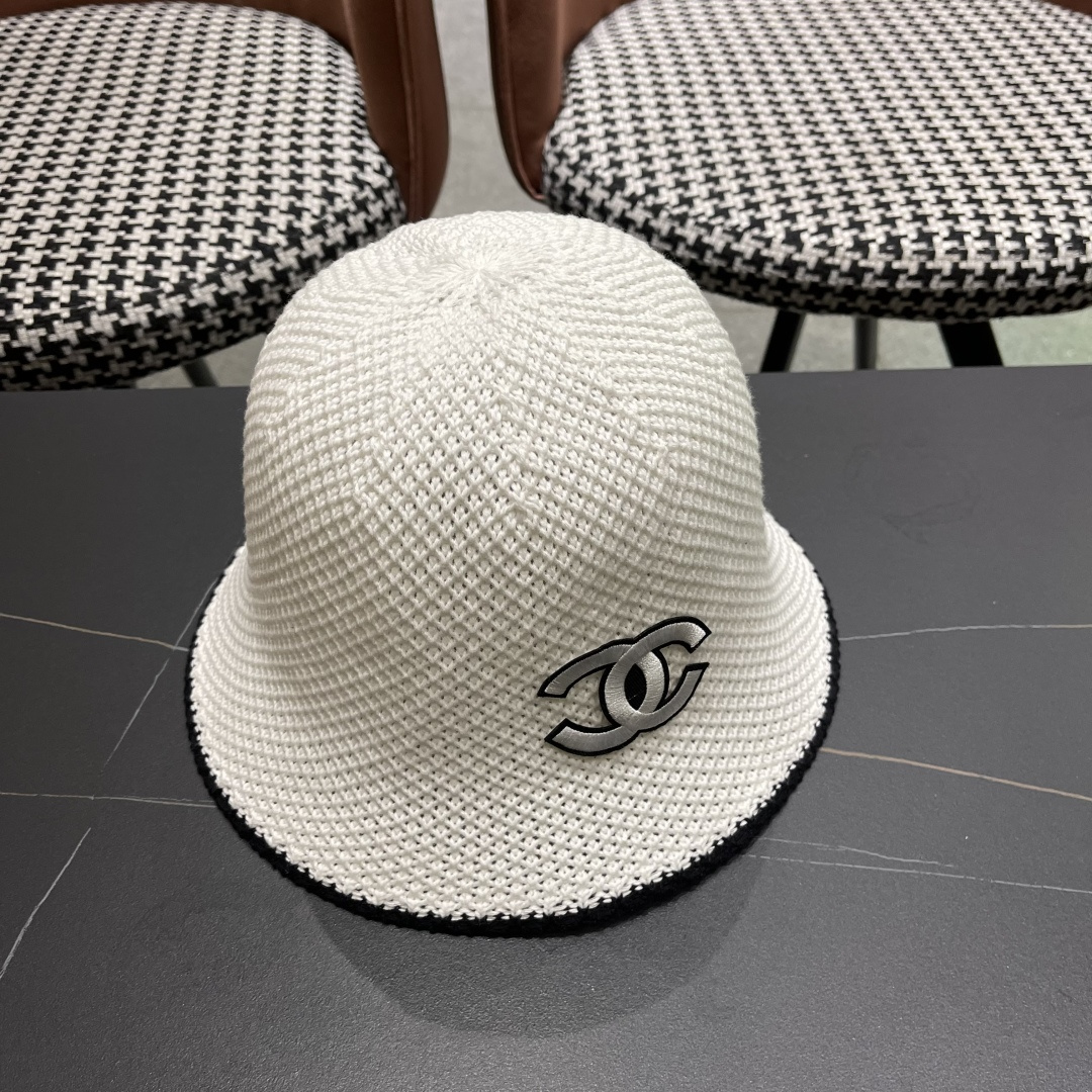  香奈儿CHANEL 2025新款女春夏素颜简约水桶帽镂空透气百搭显
脸小渔夫帽盆帽潮