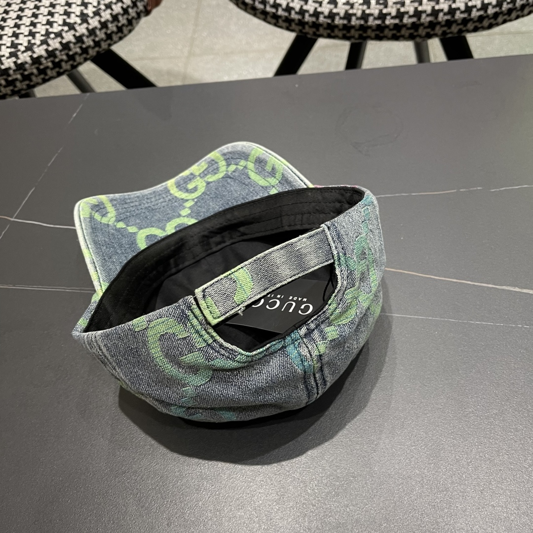  GUCCI古奇 2025专柜原单新款洗水牛仔棒球帽，很潮！休闲运动款，经典制作，超级好搭衣服！