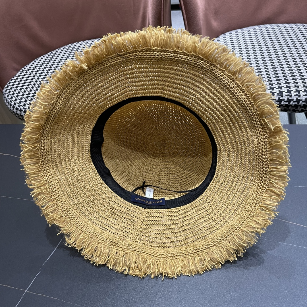  Lv路易威登 女小清新沙滩韩版遮脸编织防晒透气渔夫帽
大檐太阳户外帽子