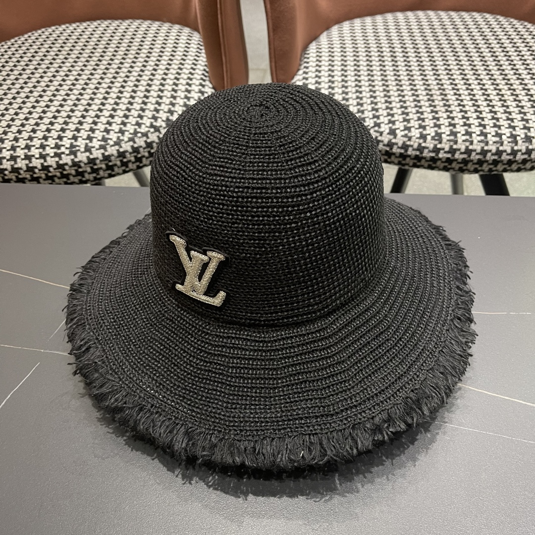  Lv路易威登 女小清新沙滩韩版遮脸编织防晒透气渔夫帽
大檐太阳户外帽子