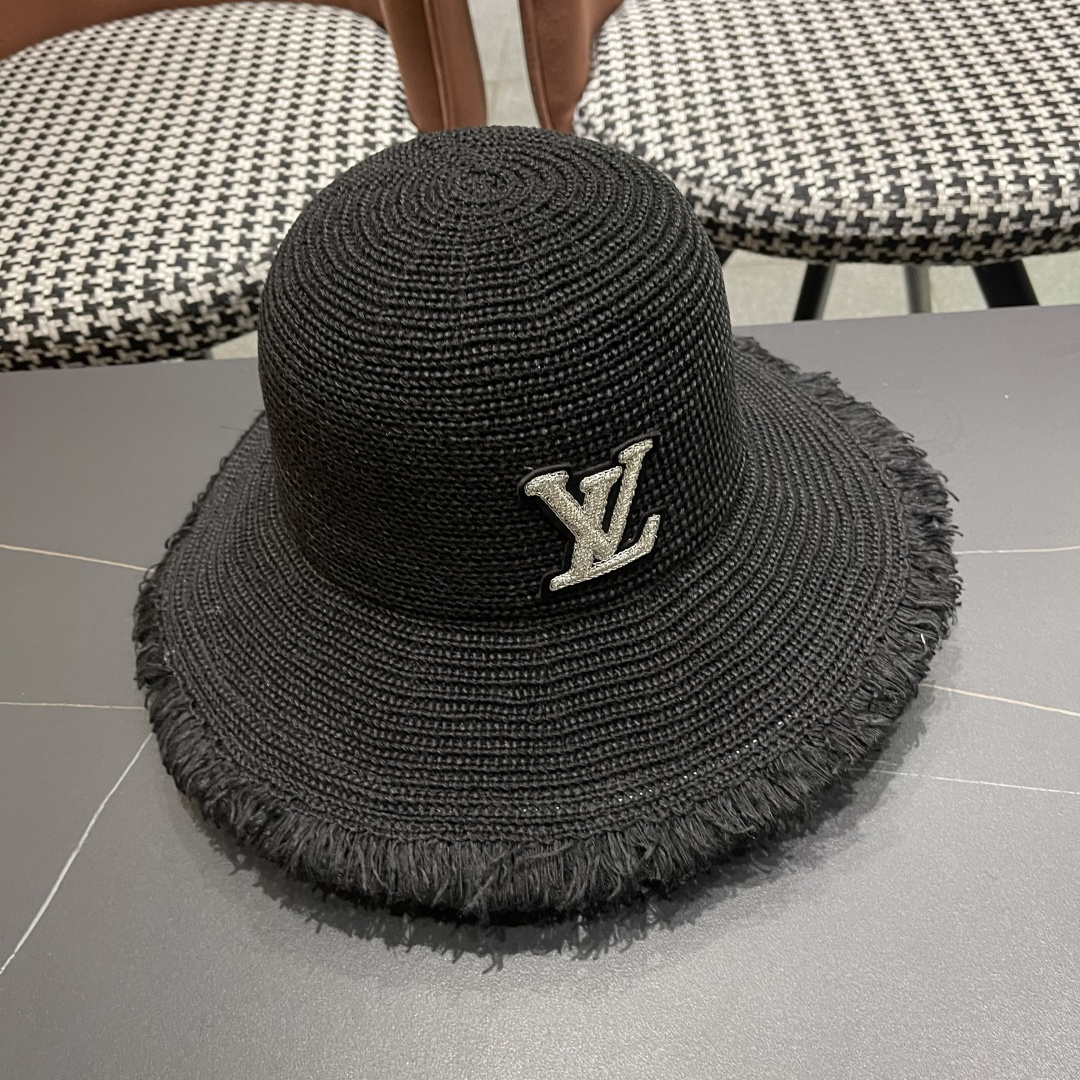  Lv路易威登 女小清新沙滩韩版遮脸编织防晒透气渔夫帽
大檐太阳户外帽子