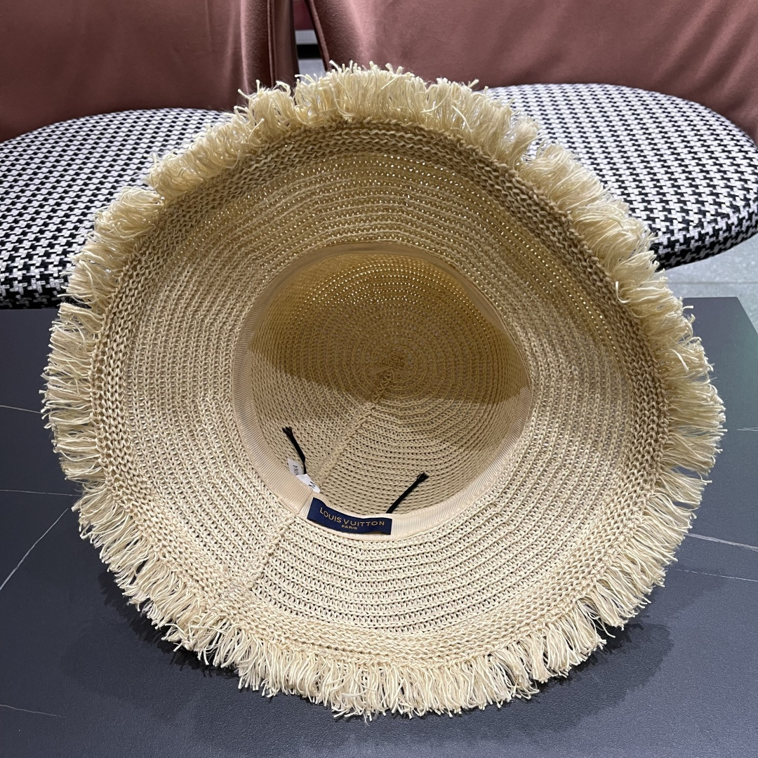  Lv路易威登 女小清新沙滩韩版遮脸编织防晒透气渔夫帽
大檐太阳户外帽子