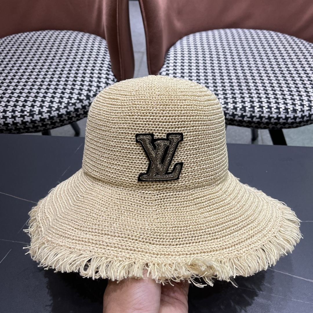  Lv路易威登 女小清新沙滩韩版遮脸编织防晒透气渔夫帽
大檐太阳户外帽子