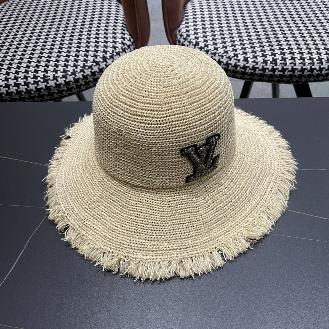  Lv路易威登 女小清新沙滩韩版遮脸编织防晒透气渔夫帽
大檐太阳户外帽子