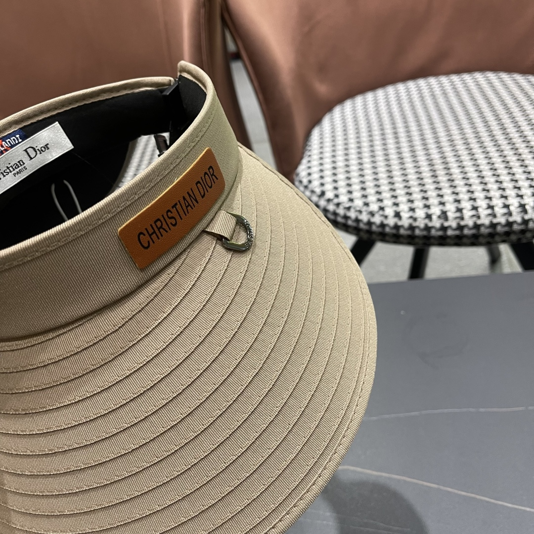  【迪奥DIOR】2025加大帽檐空顶帽女遮阳防晒夏季双层防紫外线
发箍骑车不翻太阳帽子