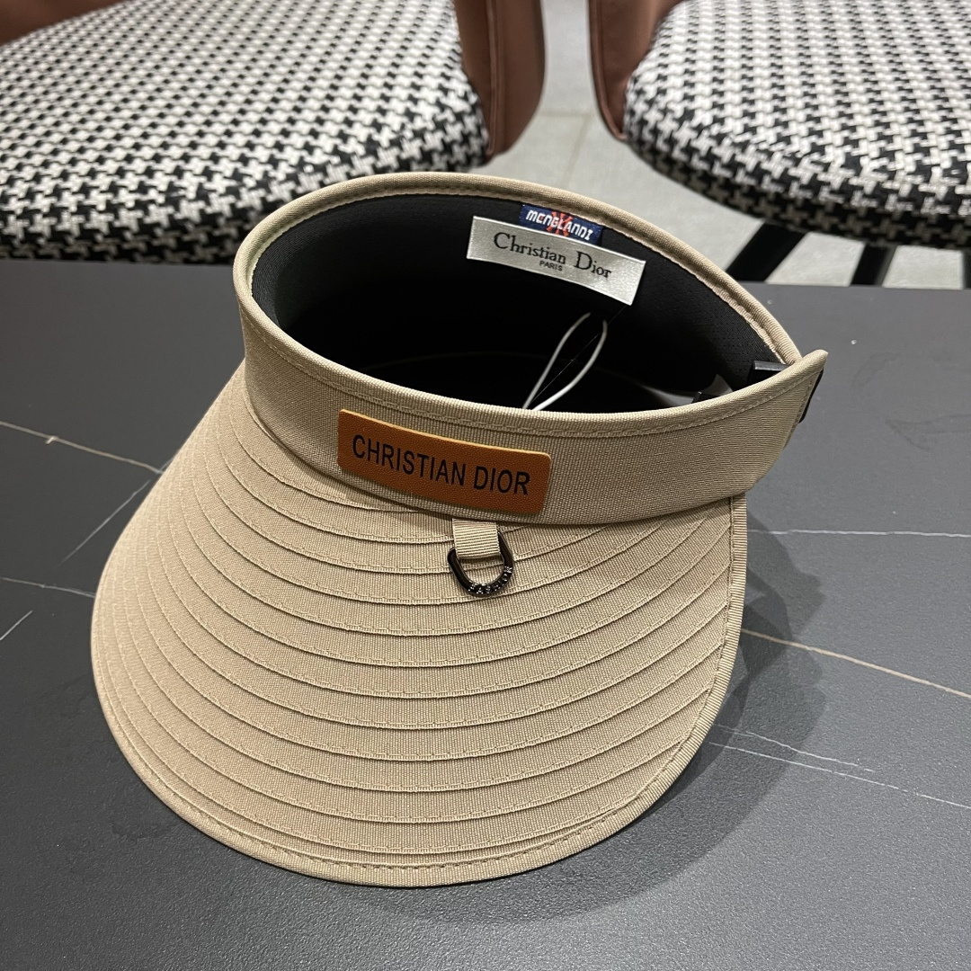  【迪奥DIOR】2025加大帽檐空顶帽女遮阳防晒夏季双层防紫外线
发箍骑车不翻太阳帽子