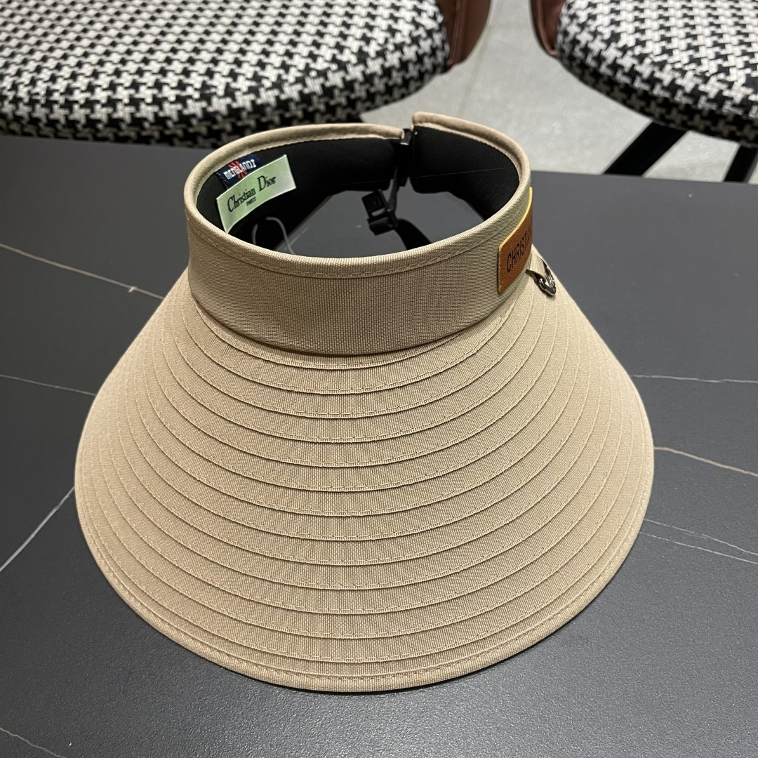  【迪奥DIOR】2025加大帽檐空顶帽女遮阳防晒夏季双层防紫外线
发箍骑车不翻太阳帽子