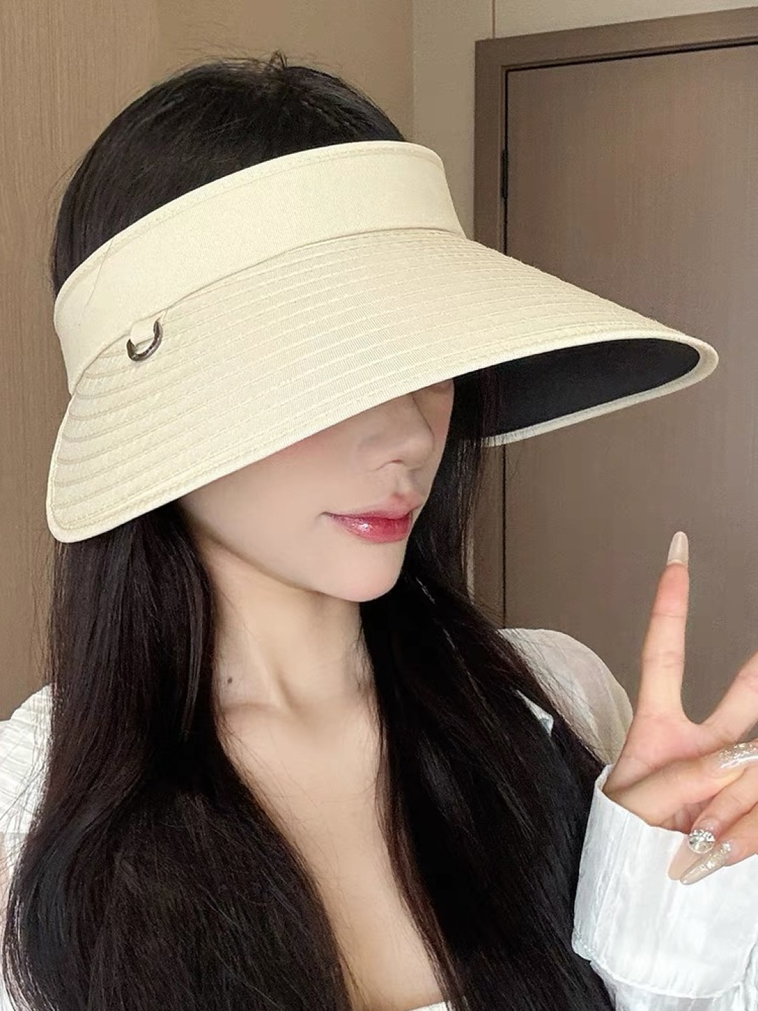  【迪奥DIOR】2025加大帽檐空顶帽女遮阳防晒夏季双层防紫外线
发箍骑车不翻太阳帽子