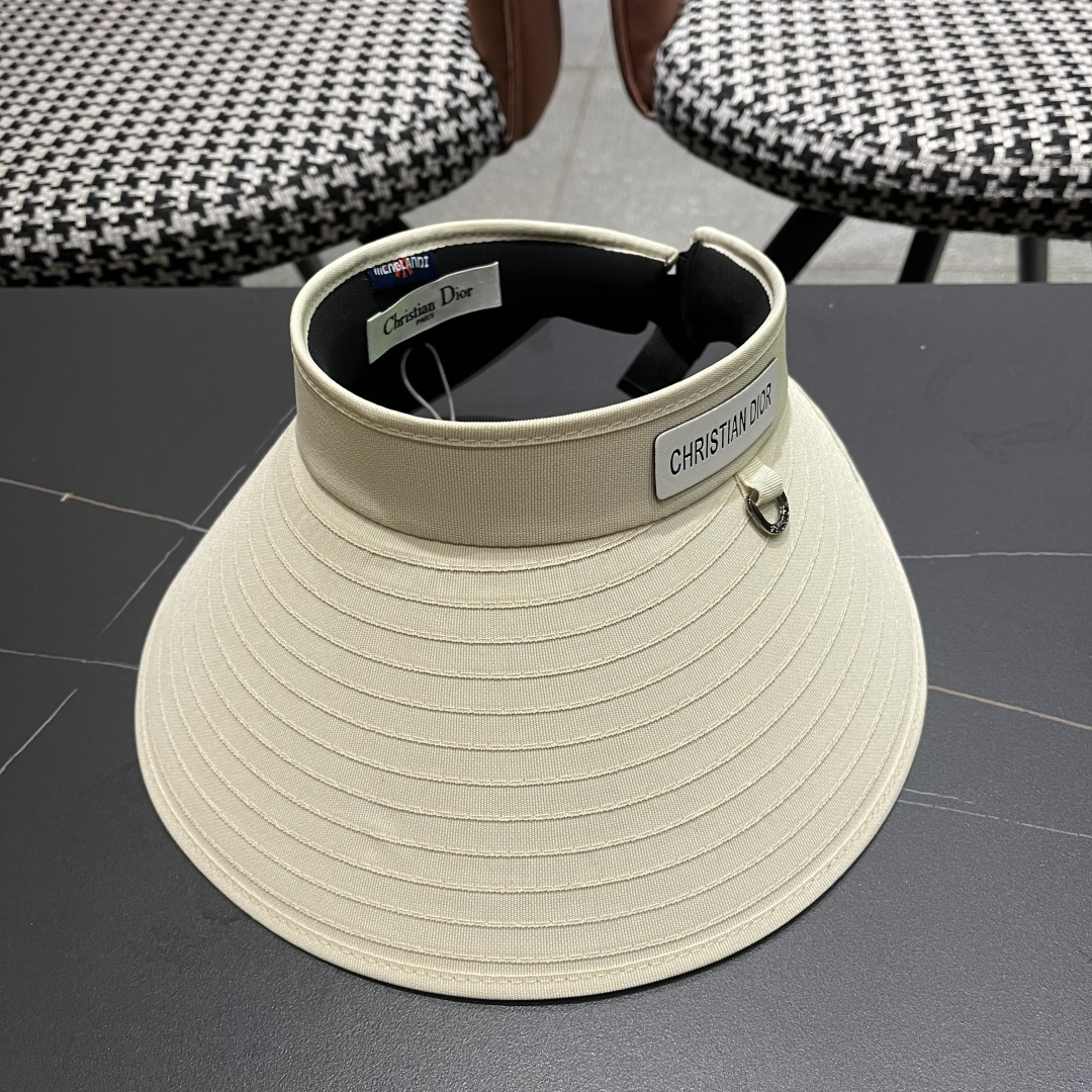  【迪奥DIOR】2025加大帽檐空顶帽女遮阳防晒夏季双层防紫外线
发箍骑车不翻太阳帽子
