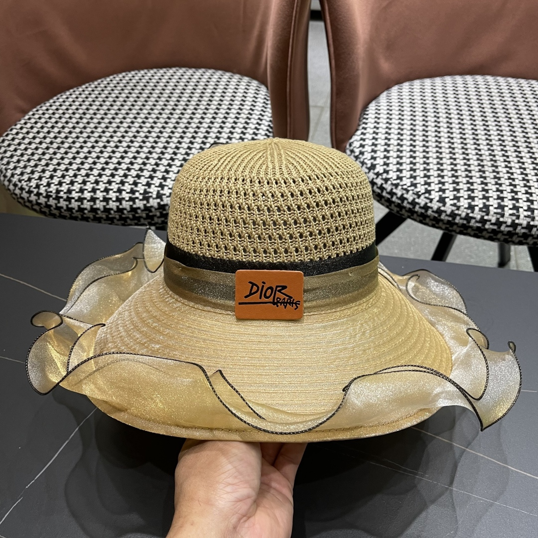 【迪奥DIOR】高级感气质优雅大沿帽女神欧根纱透气波浪边
防晒帽夏季妈妈遮阳帽