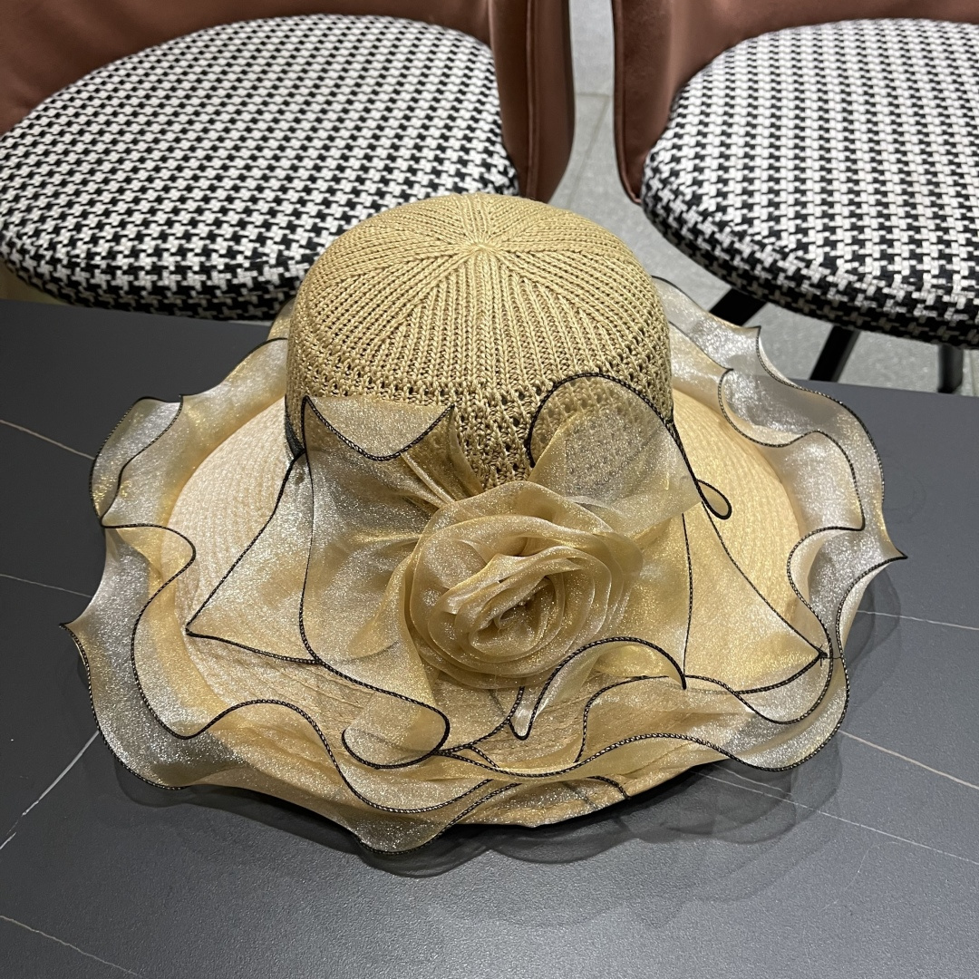 【迪奥DIOR】高级感气质优雅大沿帽女神欧根纱透气波浪边
防晒帽夏季妈妈遮阳帽