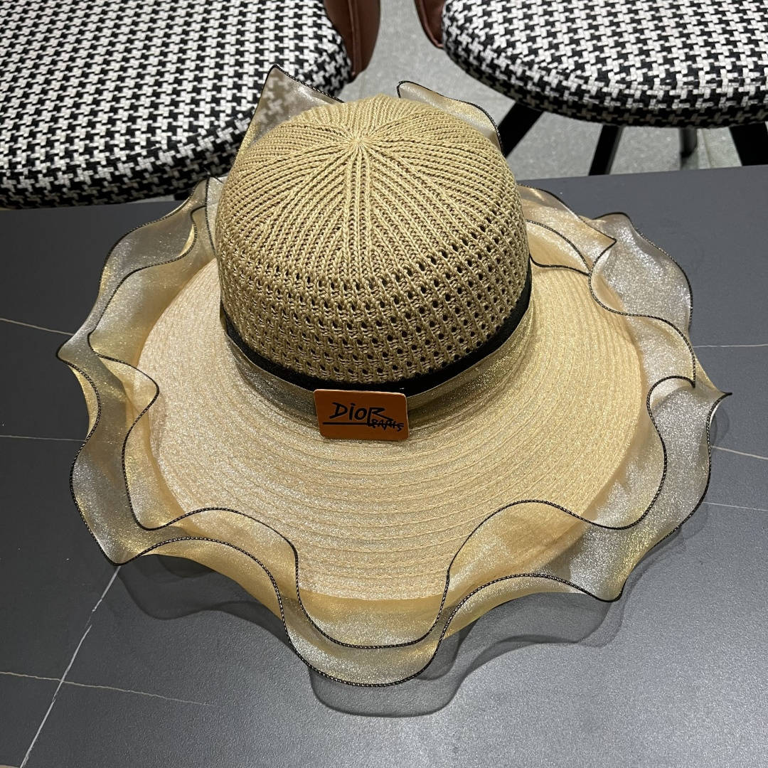 【迪奥DIOR】高级感气质优雅大沿帽女神欧根纱透气波浪边
防晒帽夏季妈妈遮阳帽