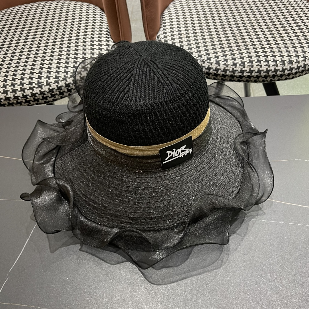 【迪奥DIOR】高级感气质优雅大沿帽女神欧根纱透气波浪边
防晒帽夏季妈妈遮阳帽