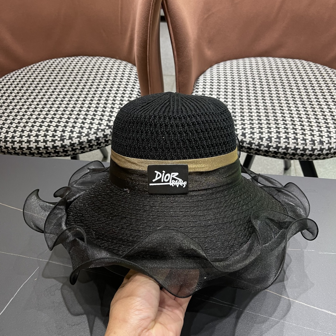 【迪奥DIOR】高级感气质优雅大沿帽女神欧根纱透气波浪边
防晒帽夏季妈妈遮阳帽