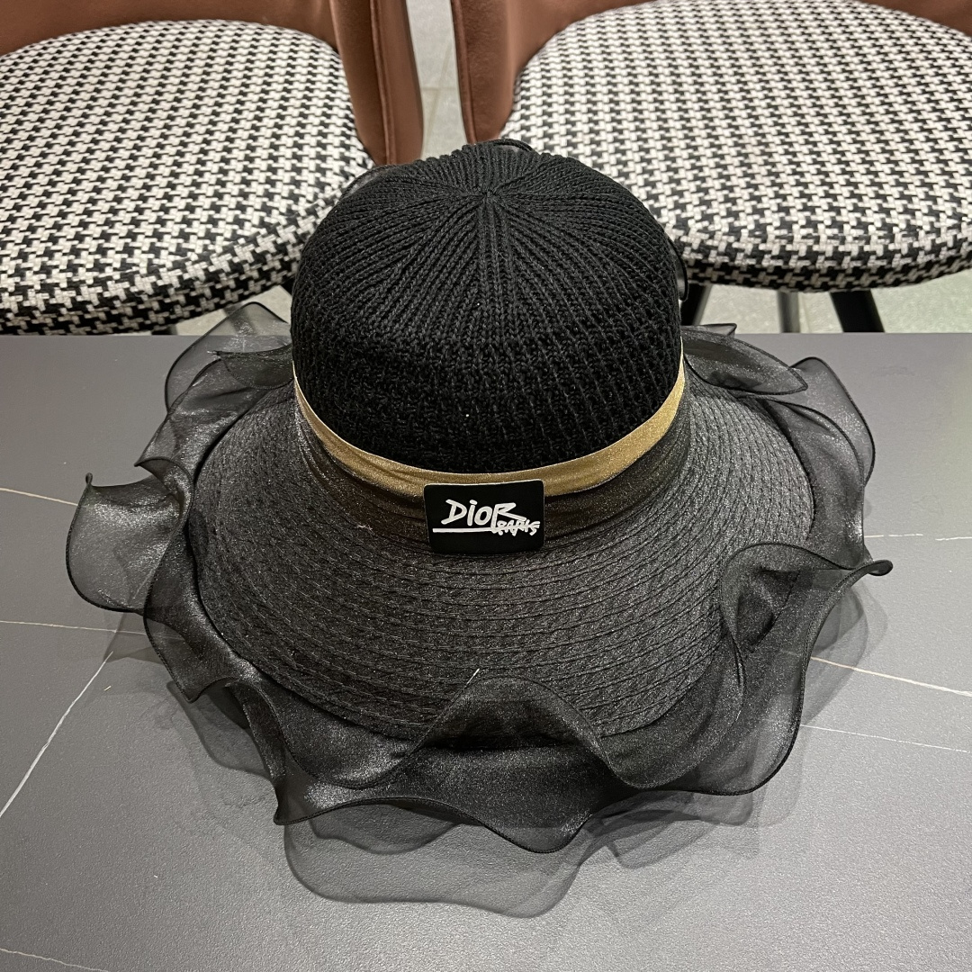 【迪奥DIOR】高级感气质优雅大沿帽女神欧根纱透气波浪边
防晒帽夏季妈妈遮阳帽