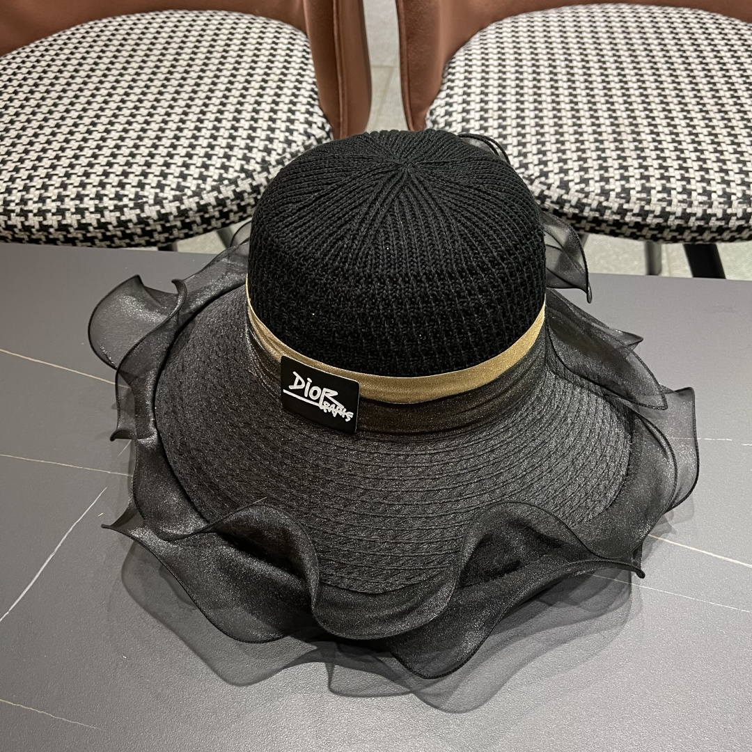 【迪奥DIOR】高级感气质优雅大沿帽女神欧根纱透气波浪边
防晒帽夏季妈妈遮阳帽