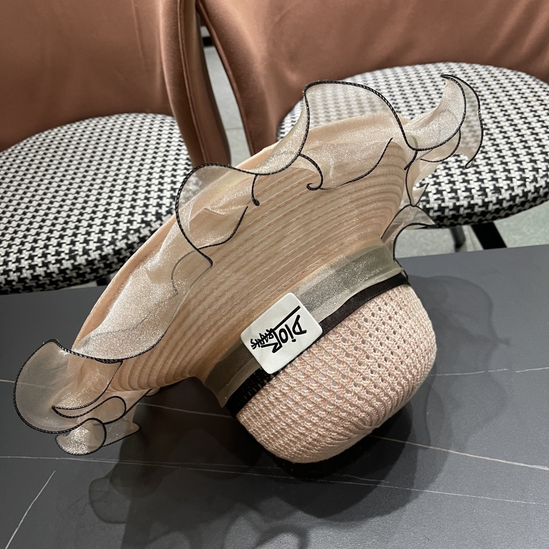 【迪奥DIOR】高级感气质优雅大沿帽女神欧根纱透气波浪边
防晒帽夏季妈妈遮阳帽