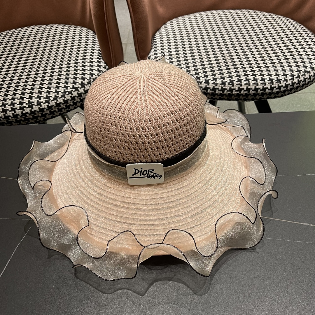 【迪奥DIOR】高级感气质优雅大沿帽女神欧根纱透气波浪边
防晒帽夏季妈妈遮阳帽